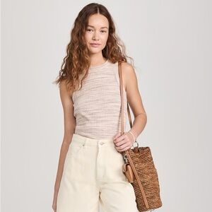 Madewell Brightside Rib Cutaway Crop Tank NWT